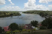 San Juan River, Nicaragua, Central America: The San Juan River winds through over 110 miles of secluded jungle, linking Lake Nicaragua to the Caribbean Sea.