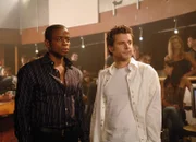 PSYCH -- "Black & Tan - A Crime of Fashion" -- Pictured: (l-r) Dule Hill as Burton 'Gus' Guster, James Roday as Shawn Spencer -- USA Network Photo: Alan Zenuk