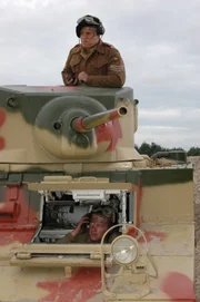 Picture Shows: Recon - Actor playing Emin Hall. A member of the Fifth on a tank in Normandy