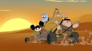 In letzter Minute konnte Scotty den anderen Rebellen den Kompass zuwerfen, aber er bleibt zurück bei Suzi. Zum Glück für Scotty ist die Geschichte nicht real.
