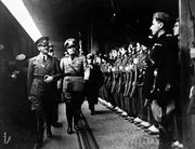 Hitler bei Mussolini in Italien 1938.