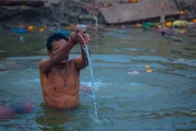 Devotee in Ganges, Varanasi