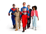 Season 5, l-r: Captain Man (Cooper Barnes), Schwoz Schwartz (Michael D. Cohen), Henry (Jace Norman), Jasper (Sean Ryan Fox), and Charlotte (Riele Downs)