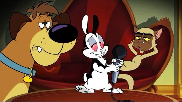 L-R: Harold (voiced by Brian Kimmet), Bunnicula (voiced by Chris Kattan), Chester (voiced by Sean Astin)