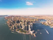 Aerial view of lower Manhattan New York City and the Hudson RiverAerial view of lower Manhattan New York City and the Hudson River