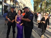 Police officers taking a photo-Paris