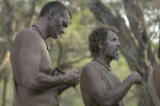 Shane and Trent prepping food.