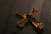 British Museum, London, UK: Pectoral cross from the Staffordshire Hoard.