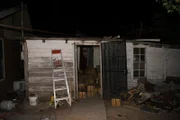 Rio Grande City, Texas, USA: View of the house from the outside where bundles of marijuana were stored.