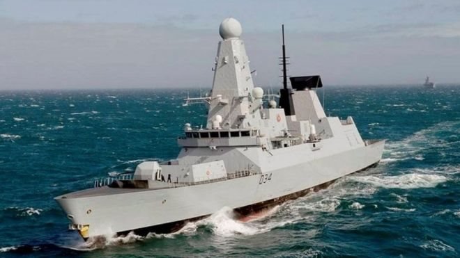 British Royal Navy destroyer HMS Diamond (D34).