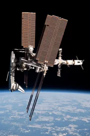 Endeavour docked to the International Space Station.