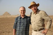 Picture shows_Presenter Tony Robinson and Dr. Vassil Dobrev at the famous stepped Pyramid at Saqqara, Northern Egypt