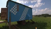 Ein mobiler Hühnerstall.