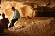 Jerusalem, Israel - Shimon Gibson (Main Contributor) and Yonit Crystal - Shimon discussing with Yonit about the crown of thorns, how it would have been made and what with.