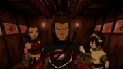 L-R: Suki, Sokka, Toph