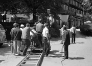 Dreharbeiten "Der Forellenhof" 1965.