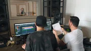 V.l.: Laura Müller, Musikproduzent und Michael Wendler.