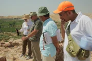 Jordan - Steven Collins (Main Contributor), David Mantzberger (Contributor), Dr Bilal Khrisat (Contriutor) and Isabel Tang (Director) at Dig Site - Collins explaining his findings to the crew.