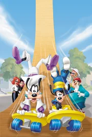 Am Ende hatten Goofy und Max doch eine tolle, gemeinsame Zeit am College. So schnell wird diese Zeit keiner vergessen. (V.li.n.re.: Sylvia, unbekannt, Goofy, Max, Bobby, K.J.)