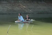 Not only can the concrete canoe withstand Kevin Moore?s weight, but Grant Reynolds? as well!