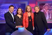 v.l. Peter Illmann (Moderator), Jenny Jürgens (Schauspielerin), Moderation Bettina Tietjen und Bernhard Brink (Sänger).