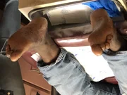 A shot of the bottoms of Jefferson’s feet.