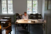 Picture Shows: Presenter Michael Barton in Munich Archives
