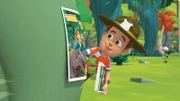 Ranger Rob hängt im gesamten Tier-Spaß-Park Werbung für die neuen Aufnahmen von Nick Natur. Er ist schon ganz aufgeregt, wie sich der Film wohl entwickeln wird.