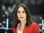Moderatorin Anja Kohl in der Frankfurter Börse.