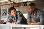 -- "Shawn and Gus Truck Things Up" Episode 807 -- Pictured: (l-r) James Roday as Shawn Spencer, Dule Hill as Gus Guster -- (Photo by: Alan Zenuk/USA Network)