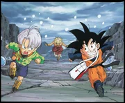 (v.l.n.r.) Trunks; Broly; Goten