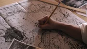 Takeo Yoshikawa plotting ship locations on a map of Pearl Harbor.