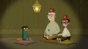 PHINEAS AND FERB - "Phineas and Ferb and the Temple of Juatchadoon" - After locating and retrieving the amulet of Juatchdoon, adventuring archeologist duo Ohio (Phineas) Flynn and Rhode Island (Ferb) Fletcher set off to Central America to help Damsel in Distress Isabella find the Lost Temple of Juatchadoon and her missing mother. However, Dr. Doofenshmirtz has other plans for the amulet - to awaken the evil corn colossus to give him the power to destroy the world, in a new episode of "Phineas and Ferb," MONDAY, JANUARY 16 (6:30p.m. ET/PT) on Disney XD. (DISNEY XD)
PERRY THE PLATYPUS, MAJOR MONOGRAM, CARL
