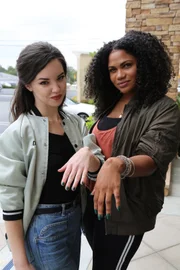 Lauren and Aziza, friends with matching cysts on their left wrist.