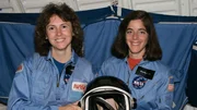 Robert Gibson meets Russian Astronaut. (NASA)