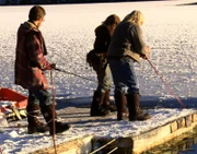 Billy, Bear, and Bam go ice fishing for part of their barter for a generator.