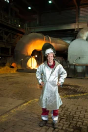 Checker Tobi in Duisburg im größten Stahlwerk Europas.