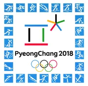 Official logos of the 2018 Winter Olympic Games with kinds of sport in PyeongChang, Republic of Korea, from February 9 to February 25, 2018, printed on paper