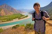 Simon Reeve at the first bend in Yangtze, Lijiang