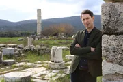 Alastair with temple ruins, Heraion, Samos.