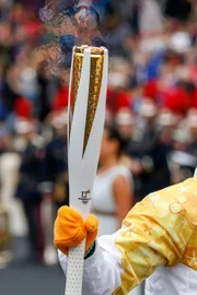 The Olympic flame was handed to organizers of the Pyeongchang (South Korean) Winter Olympics Feb. 9-25, 2018. the ceremony was held in Panathenaic Kallimarmaro Stadium