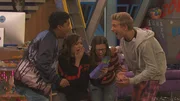 L-R: Triple G (Benjamin Flores Jr.), Babe Carano (Cree Cicchino), Kenzie Bell (Madisyn Shipman), Hudson Gimble (Thomas Kuc)