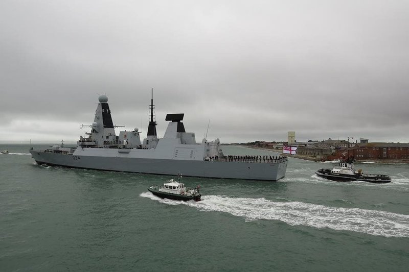 British Royal Navy destroyer HMS Diamond (D34).