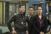 Jake Peralta (Andy Samberg, l.), Charles Boyle (Joe Lo Truglio), Amy Santiago (Melissa Fumero)