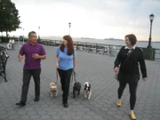 Cesar walking with Lynn Arlt and her friend Jeanne Daly..