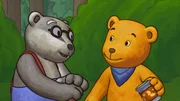 Mondbär und Dachs sind gute Freunde.