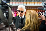 Karl Lagerfeld im Grand Palais in Paris.