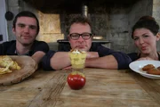 v.li. Gill Meller, Hugh Fearnley-Whittingstall und Sophie Wright