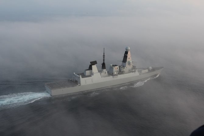 British Royal Navy destroyer HMS Diamond (D34).