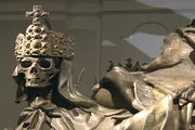 Vergoldeter Totenschädel, Kaisergruft zu Wien.